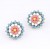 Tanzanite Blue Sunflower Stud Earrings